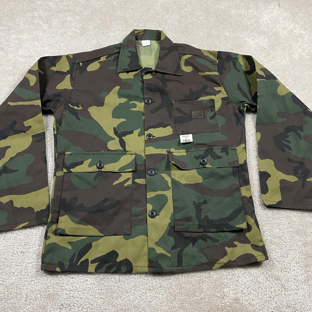 VTG Liberty Jacket Mens M Green Camo Canvas Military Field Workwear USA